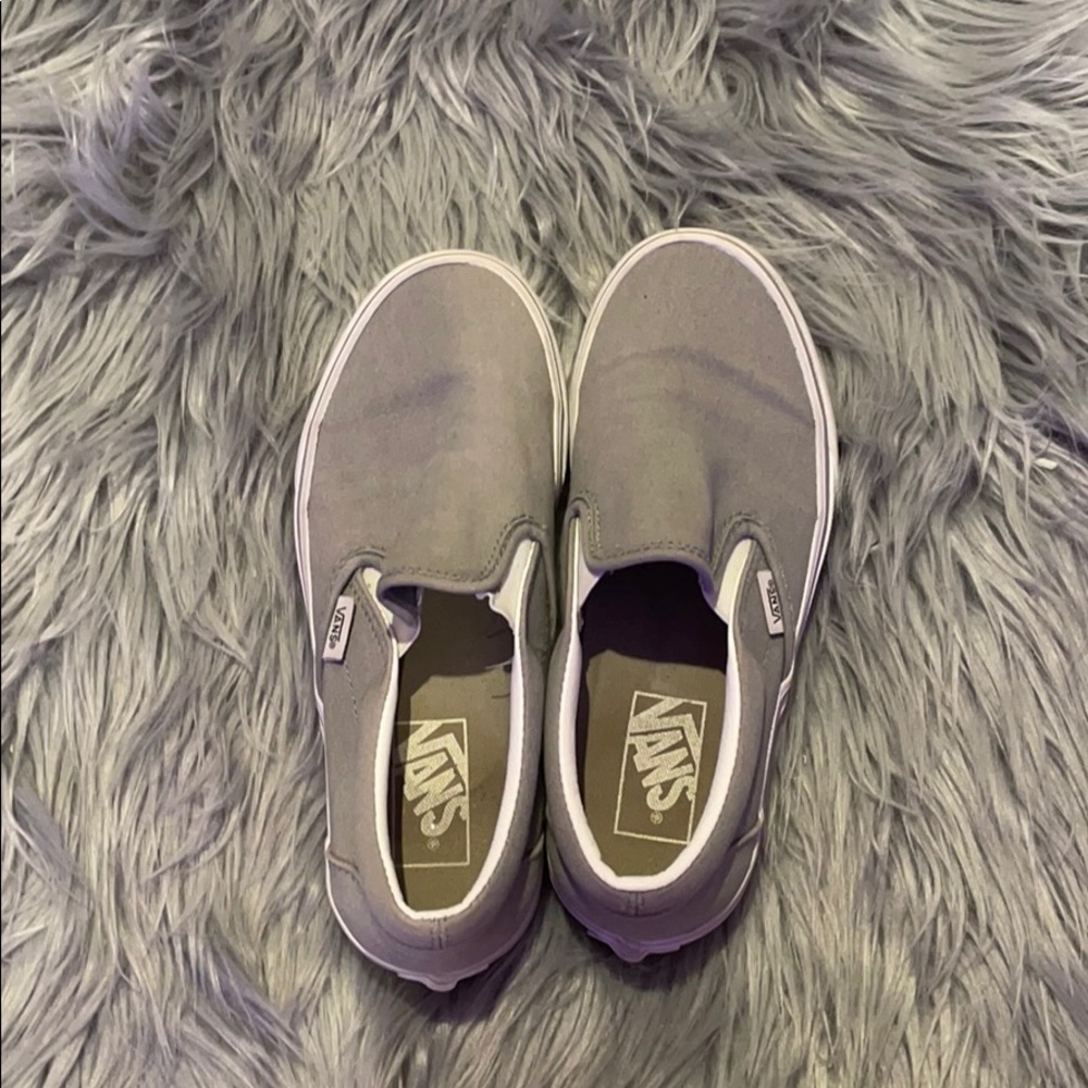 grey slip-on vans